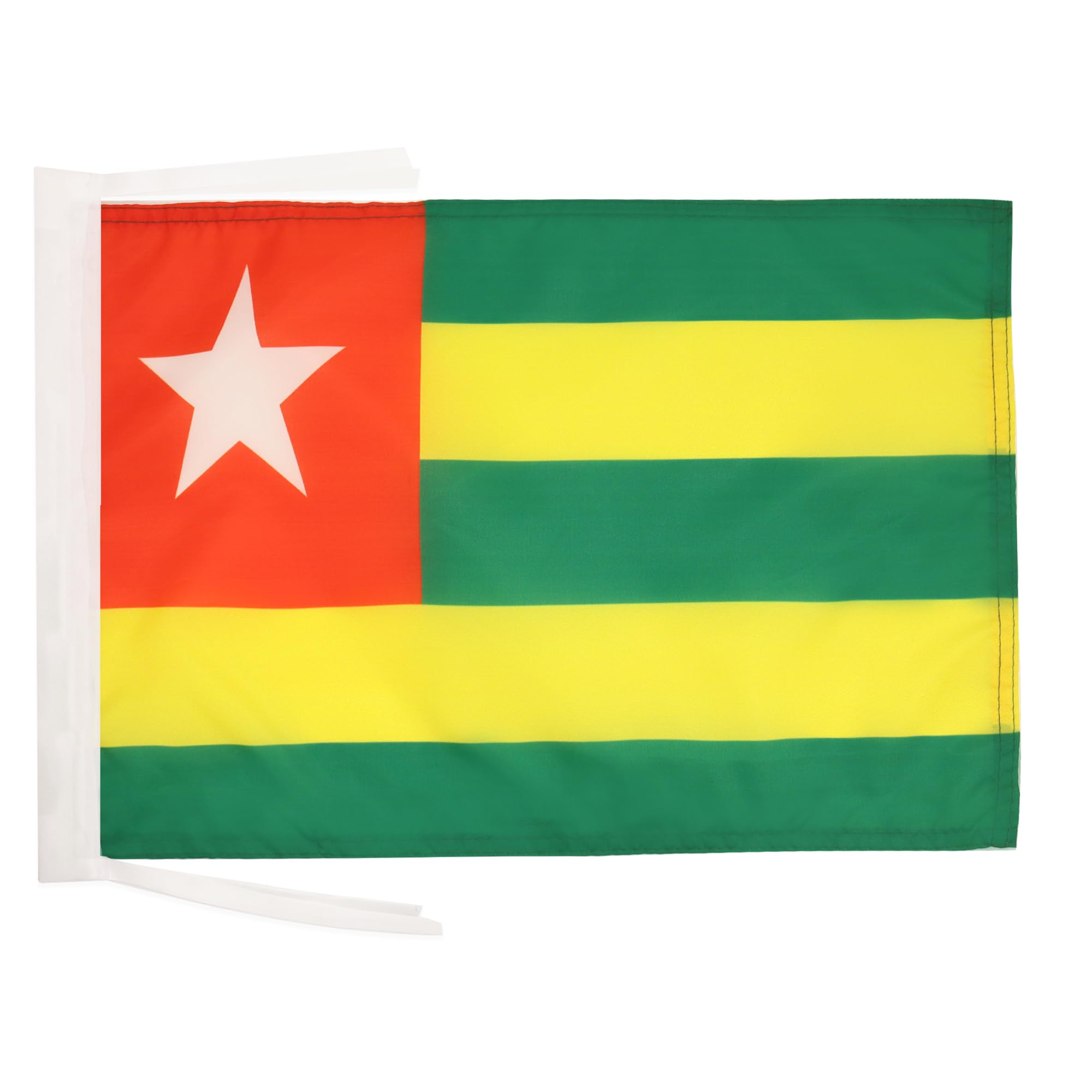 AZ FLAG - Togo Flag - 18'' x 12'' - 100% Polyester Togolese Small Banner with Two Cords - Fade Resistant - Vivid Colors - 18x12 in - 45x30 Cm — image 1