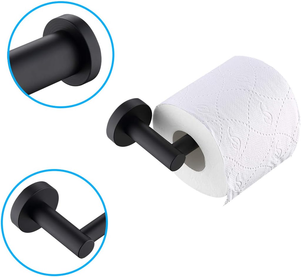 AIMASHA Bathroom SS304 Trinsic Toilet Paper Holder 2514 (Matte Black) -Wall Mount Latitude II European Tissue Holder: Home & Kitchen