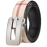 HATAMOTO Leather Belt for Men Ratchet Adjustable Slide Belt 1 3/8'' Width in Gift Package Fit Everywhere Checker