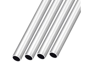 METALLIXITY 6063 Aluminum Tube (12mm OD x 10mm ID x 300mm L) 4Pcs, Aluminum Round Tubing - for Home Furnishing, Machinery, DIY Handicraft
