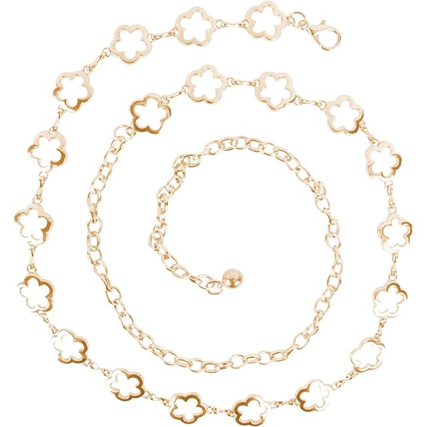 Trimming Shop Cadena De Cintura Dorada/diamante Para Mujer, Diamante