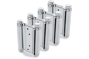 2 Pairs (4 Pcs) 3” Stainless Steel Cafe Saloon Door Swing Self Closing Double Action Spring Hinges