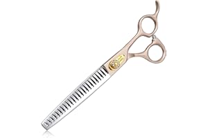 JASON 7.5" Dog Grooming Scissors - Professional Chunker Thinning Shear with with 24 Fishbone Teeth Japanese 440C Stainless Steel Hair Scissor with Diamond Screw for Dogs, Cats and Other Pets