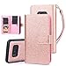 TabPow Galaxy S8 Plus Case, 10 Card Slot - [ID Slot] Wallet Folio PU Leather Case Cover With Detachable Magnetic Hard Case For Samsung Galaxy S8 Plus (SM-G9550) - Glitter Rose Gold