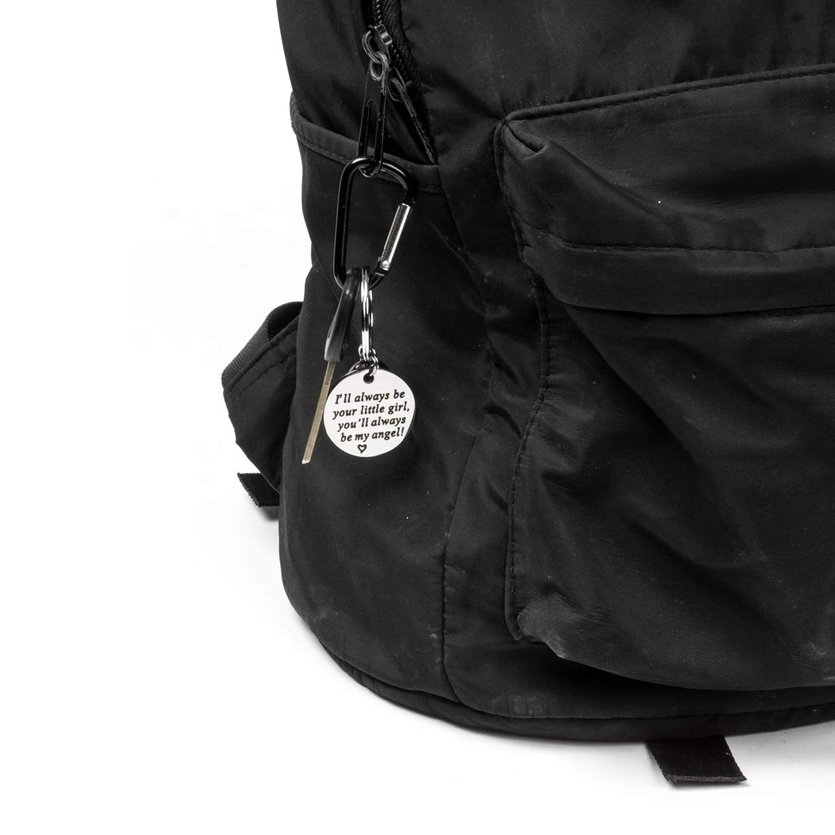 Mother’s Day Gift - Mother\'s Gift from Daughter for Birthday, I\'ll Always Be Your Little Girl, You Will Always Be My Angel Keychain, Stainless Steel Novelty Key Chains Detachable Key Ring (Mom\'s Gift)