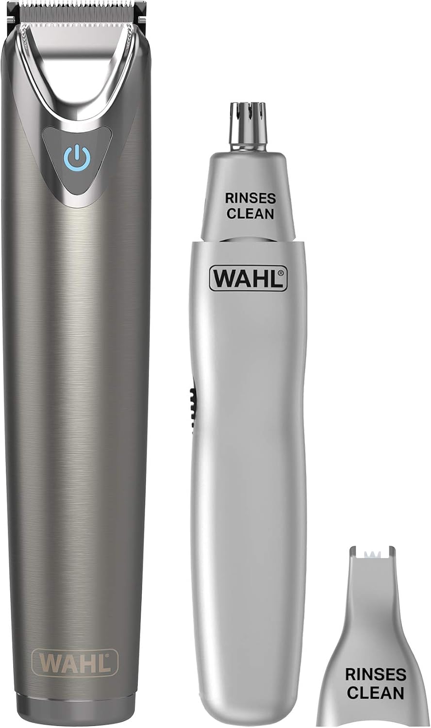 WAHL Stainless Steel Trimmer with Dual Head Ear and Nose Trimmer, 240 Minutes Cordless Run Time