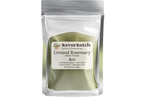SavorSatch Ground Rosemary Powder - 4oz Resealable Pouch | GMO Free | Certified Kosher | Premium Moroccan Rosemary | Fresh, Aromatic Herb for Cooking, Baking & Seasoning
