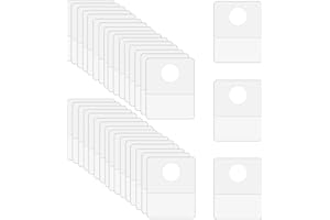 Leucasa 120 Pcs Round Hole Clear Sticky Hanging Tabs Sticky Tabs Hang Tags Self Adhesive for Store Retail Small Sale Items Ha