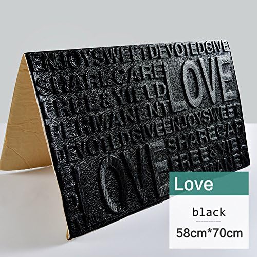 3D Brick Love Pattern Wall Stickers Peel and Stick Kitchen Backsplash Wall Sticker 22.8"27.5" (black)