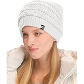 C.C Beanie Oversized Hat with Fuzzy Lining – Thick Knit Thermal Beanie for Cold Weather, Soft Warm Fleece Lined Cap