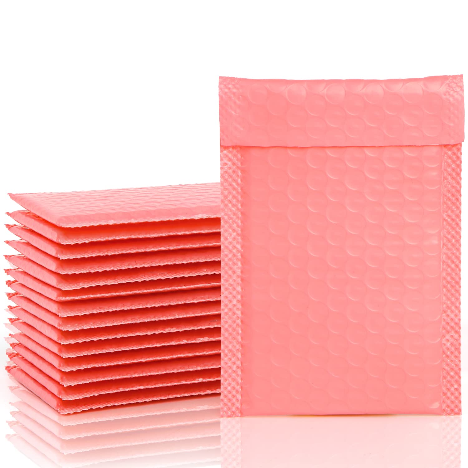 SULOLI 16PCS Pink Poly Bubble Mailers A5 Padded Envelopes Bulk Bubble Lined Wrap Polymailer Bags for Shipping Packaging Mailing Self Seal (15x20cm)