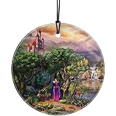 Disney – The Evil Queen – Queen – Thomas Kinkade Studios - 3.5” Starfire Prints Hanging Glass Print Accessory – Officially Licensed Collectible | Complimentary Velveteen Gift Bag SPCIR1298