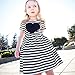 Baby Girls Kids Black White Striped Short Sleeve Cotton Dress One Piece