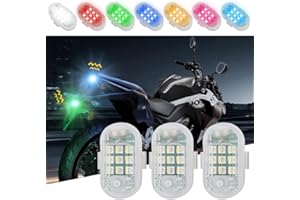 UHONSN Wireless Anti Collision Strobe Light LED Lights for Car Motorcycle Bike Drone Car Emergency Strobe Warning Taillight 7 Colors USB Charging 3 Pcs (3 Pcs Wireless Strobe Lights)