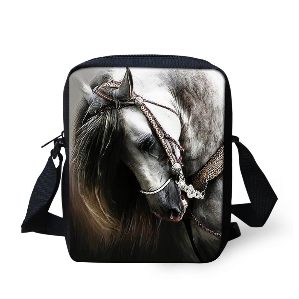 HUGS IDEA Women Girl Mini Shoulder Handbag Horse Pattern Cross Body Messenger Bag Purse for Travel