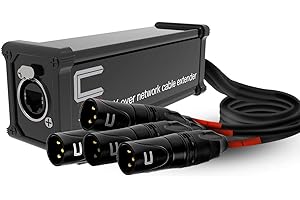 COLUBER CABLE 4 Channel 3-Pin XLR Male to Single Ethercon Cable -Compact Cat6 Multi Network Snake Receiver- for Live Stage, Home Studio Recording- XLR, AES, DMX Channels Over RJ45 Cat5/Cat6 Ethernet Cable…