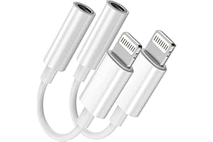 ESBEECABLES 2 Pack [Apple MFi Certified] Lightning to 3.5 mm Headphone Jack Adapter, for iPhone 3.5mm Headphones/Earphones Jack Aux Audio Adapter Dongle for iPhone 14 13 12 11 XS XR X 8 7 iPad, Support All iOS