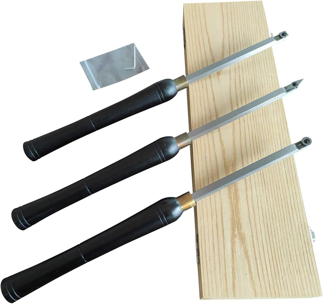 Carbide Woodturning tools 3 piece, Full Size Wood Lathe tool set, wood