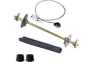 JNDO Go Kart Axle Kit 29 Inch Rear Axle DIY Go Kart Parts with Axle+Brake Caliper+Brake Disc+Pillow Block Bearing+T8F Chain+58T Sprocket+Wheel Hub for Go Kart Quad Trike Drift Bikes