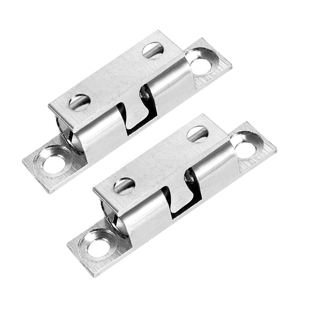 Sourcingmap 2pcs Cabinet Door Closet Brass Ball Catch Tension Latch 40mm Length Silver Tone