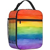 Lunch Box for Women Men Insulated Lunch Bag Rainbow Small Cooler Bag Adult Lunchbox Cute Reusable Tote Bags for Work Travel Picnic