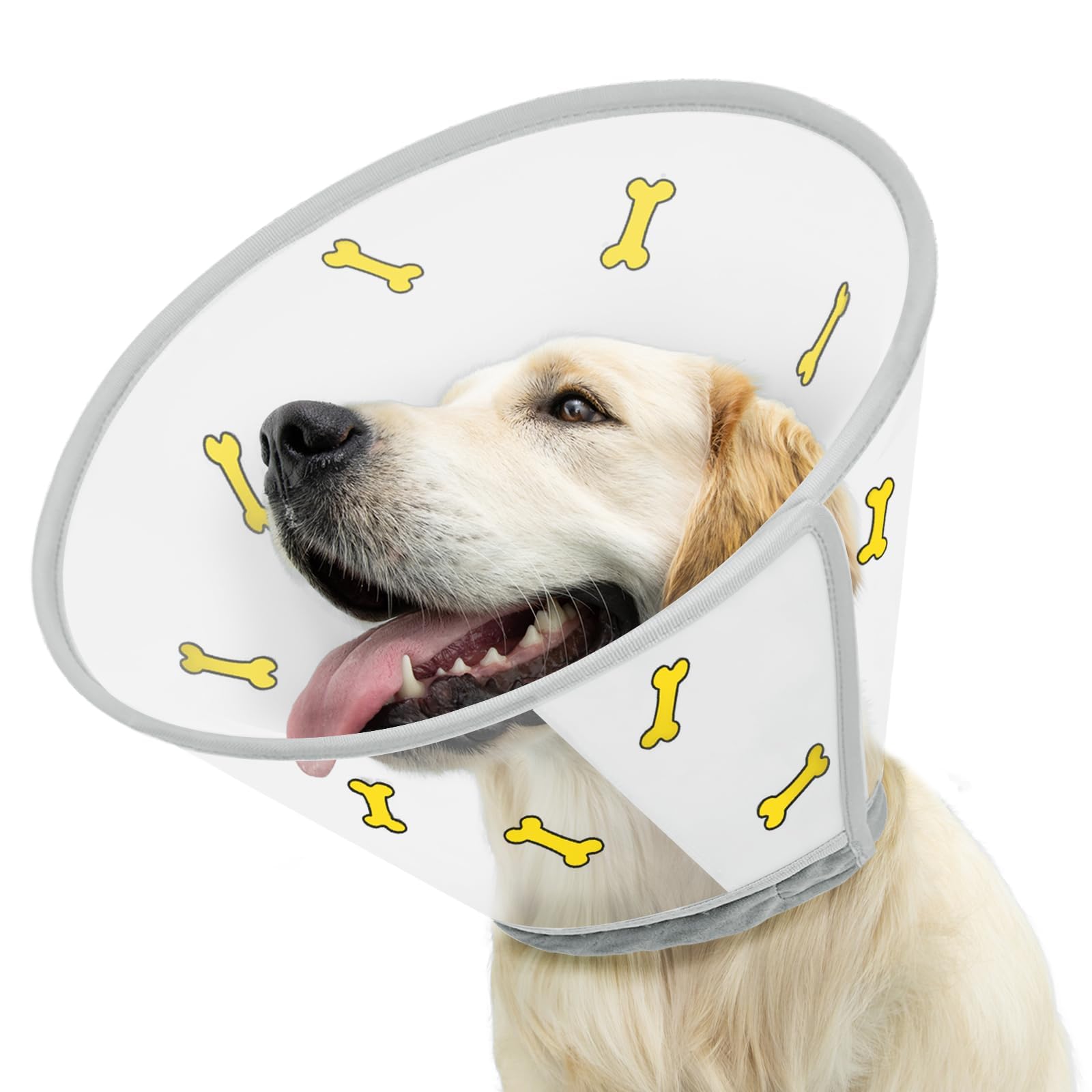 Supet Dog Cone After Surgery, Recovery Pet Cone Collar to Stop Licking, Adjustable Soft Elizabethan Dog Cone Collar for Large Medium Small Dogs with Soft Protect Edge