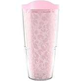 Tervis Leopard Collection Made in USA Double Walled Insulated Tumbler Travel Cup Keeps Drinks Cold & Hot, 24oz - Classic, Blush