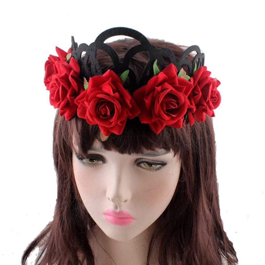 Amazon Com Voberry Wedding Bridesmaid Boho Rose Flower Festival