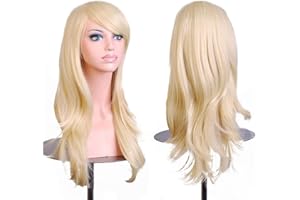 TOPBUTI 28 "Women's Hair Wig Long Big Wavy Hair Heat Resistant Wig for Cosplay Party Costume (Light Blonde)