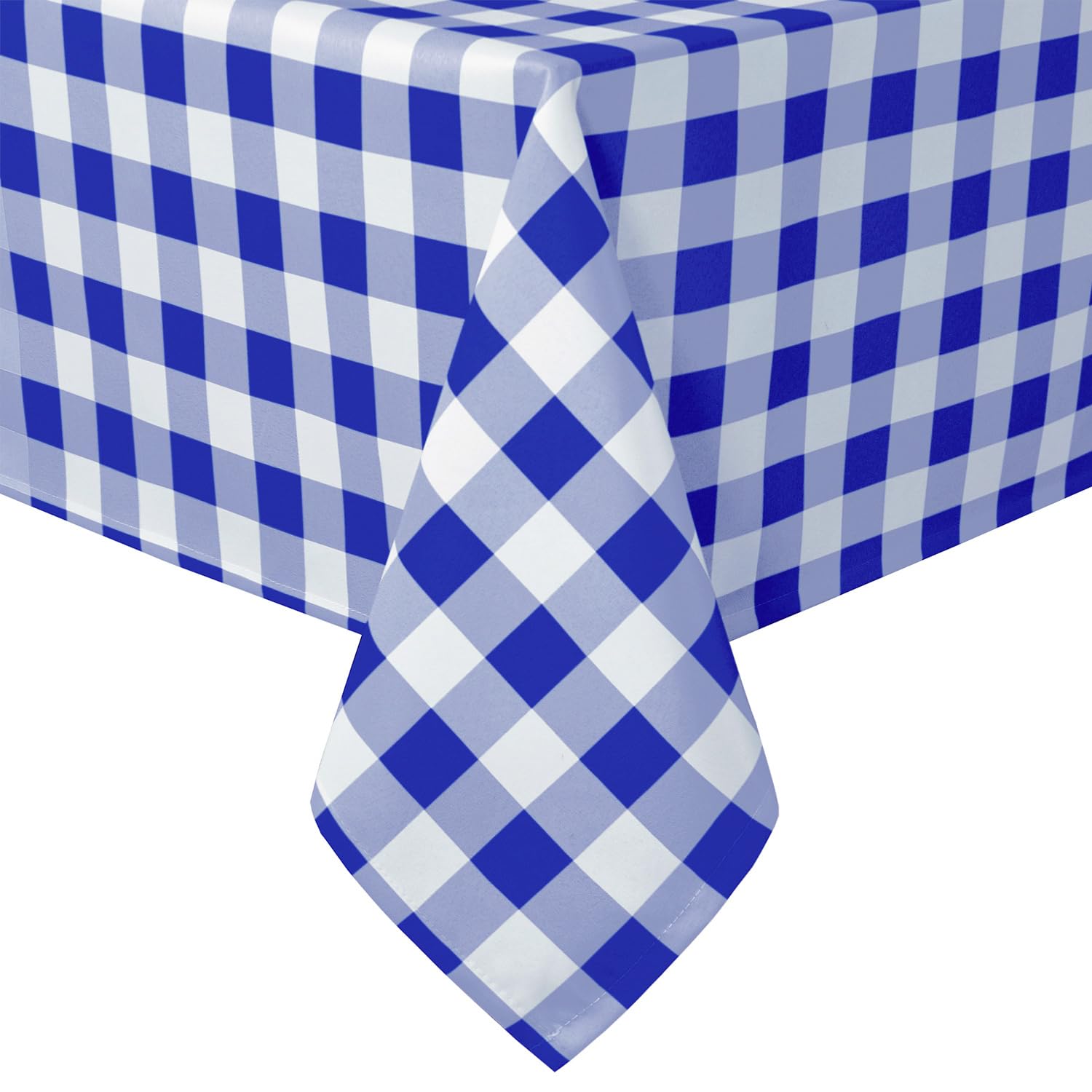 Hiasan Checkered Square Tablecloth - Stain Resistant, Waterproof and Wrinkle Resistant Washable Table Cloth for Dining Room and Outdoor Use, 54 x 54 Inch, Royal Blue and White Gingham Pattern