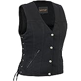 Daniel Smart Women's Black Denim Motorcycle Vest