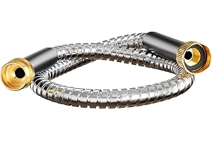 Beitopamz Short Garden Hose 3 ft, Male to Female Heavy Duty Stainless Steel Small Water Hose Extende Connector, Flexible No Kinks, Leakproof 3/4 in Fittings, Lightweight Metal Leader Hose,MBT3S Model