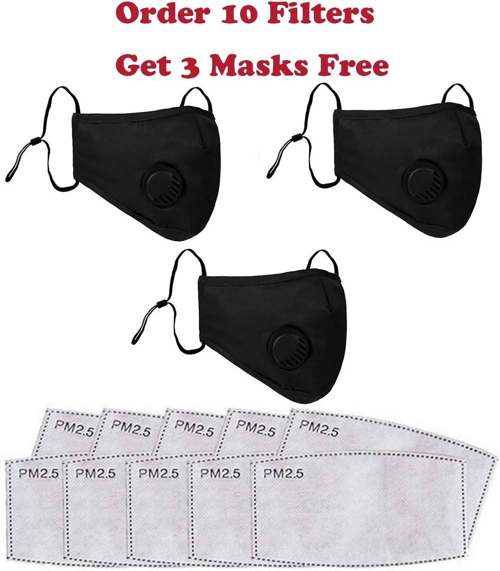 PM2.5 Activated Carbon Filter, Replaceable Anti Haze Filter Paper for Mask Anti Pollution Washable Cotton for Adult (10)