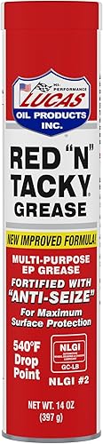 Lucas Oil 10005 Red N Tacky Grease - 14 Ounce Cartridge (Pack of 10)