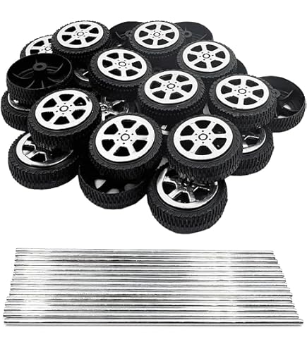 60 Pcs Plastic Toy Wheels & 30 Pcs 2mm Axles - DIY Model Car Parts, 37mm Diameter, For RC Car & Truck Projects - View #13
