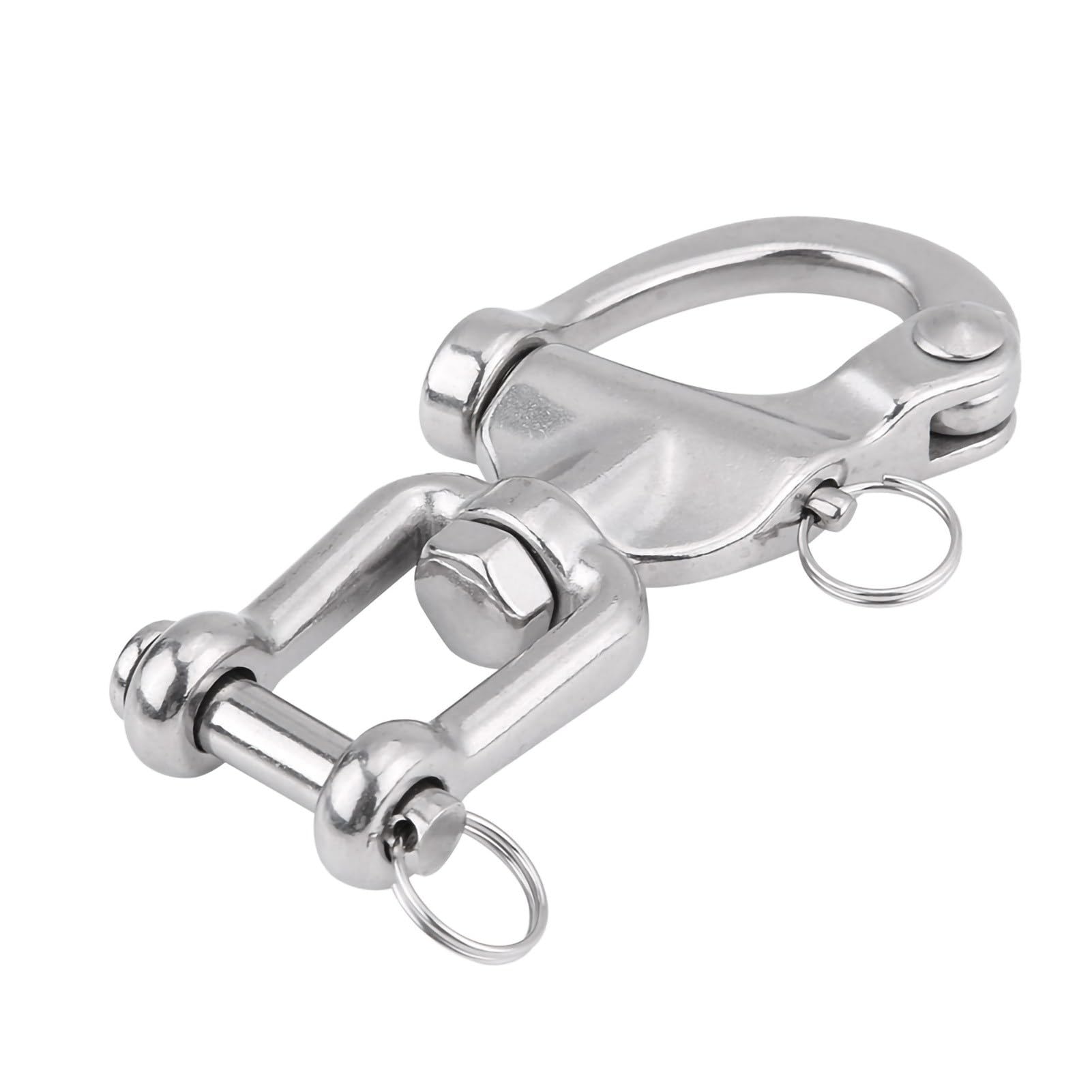 Snap Swivel Shackles, 316 Stainless Steel Sailing D Link Hook Clip for Quick Release, Spinnaker Halyard, Sailboat Rigging, Marine Accessories (128mm)