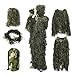 OUTERDO Camo Suits Ghillie Suits 3D Leaves Woodland Camouflage Clothing Army Sniper Military Clothes and Pants for Jungle Hunting,Shooting, Airsoft,Wildlife Photography (Ghillie Suit)
