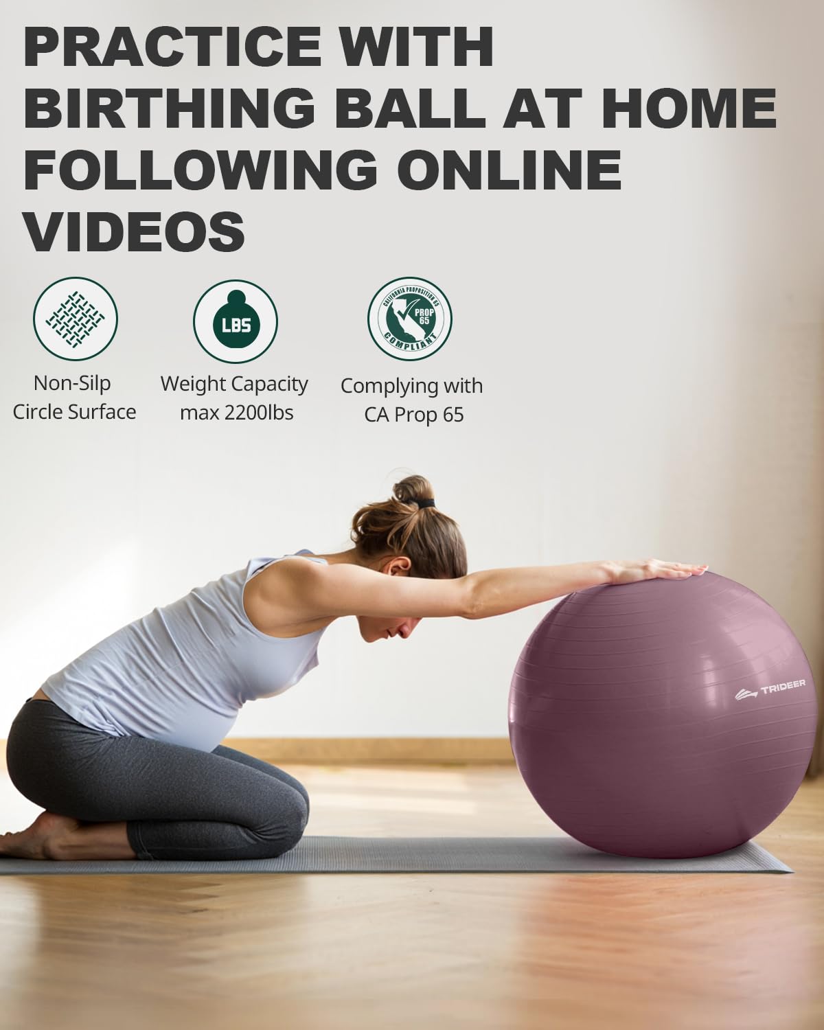 Trideer Exercise Ball Yoga Ball – Office Seating & Balance Ball Chair, Stability Ball for Pilates, Physical Therapy,Core Training & Balance Improvement & Stretching