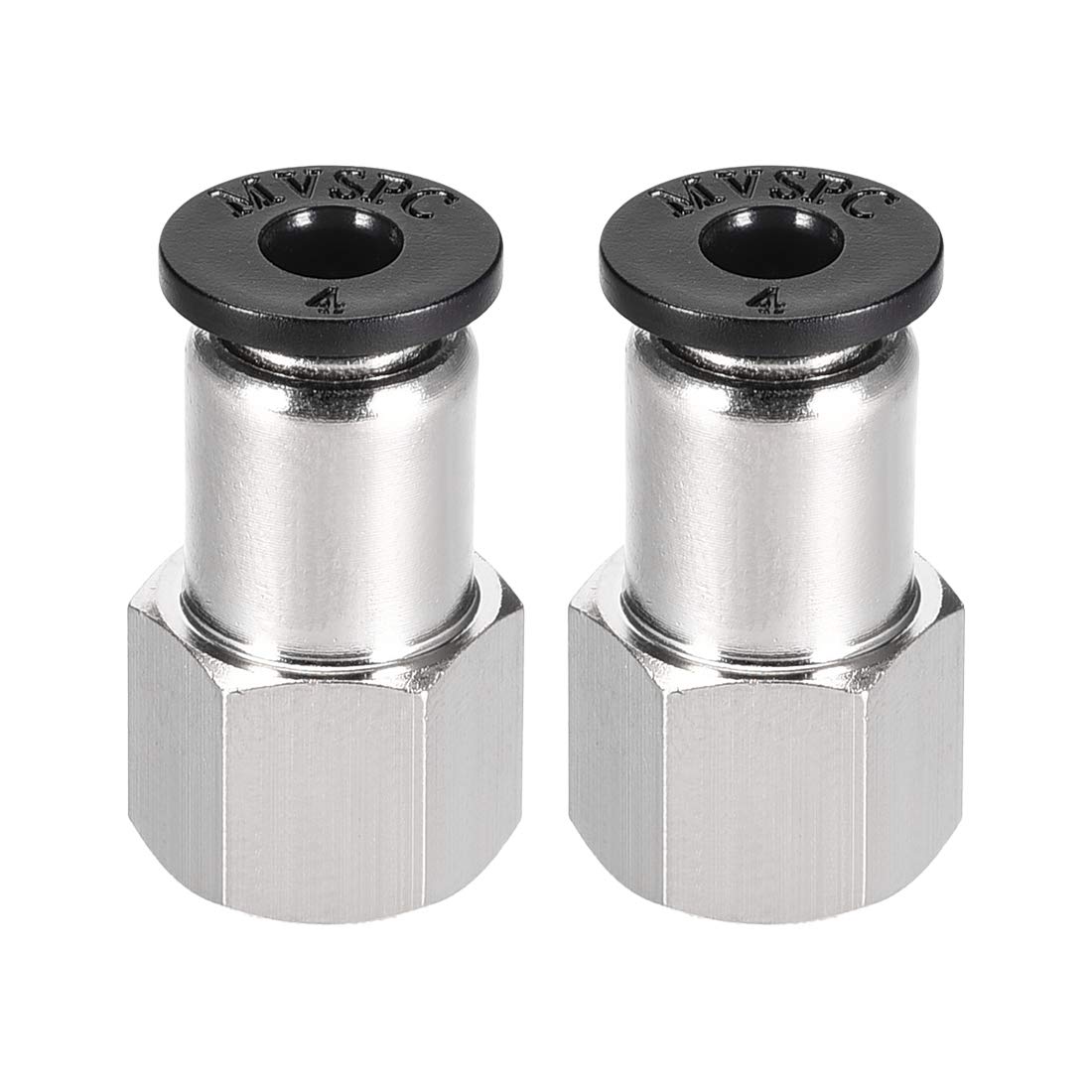 Photo 1 of uxcell Push to Connect Tube Fitting Adapter 4mm Tube OD X 1/8 NPT Female Straight Pneumatic Connecter Connect Pipe Fitting 2pcs