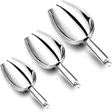 HaWare Stainless Steel Ice Scoop Set 5/8/12 oz Heavy Duty Dishwasher Safe view 1