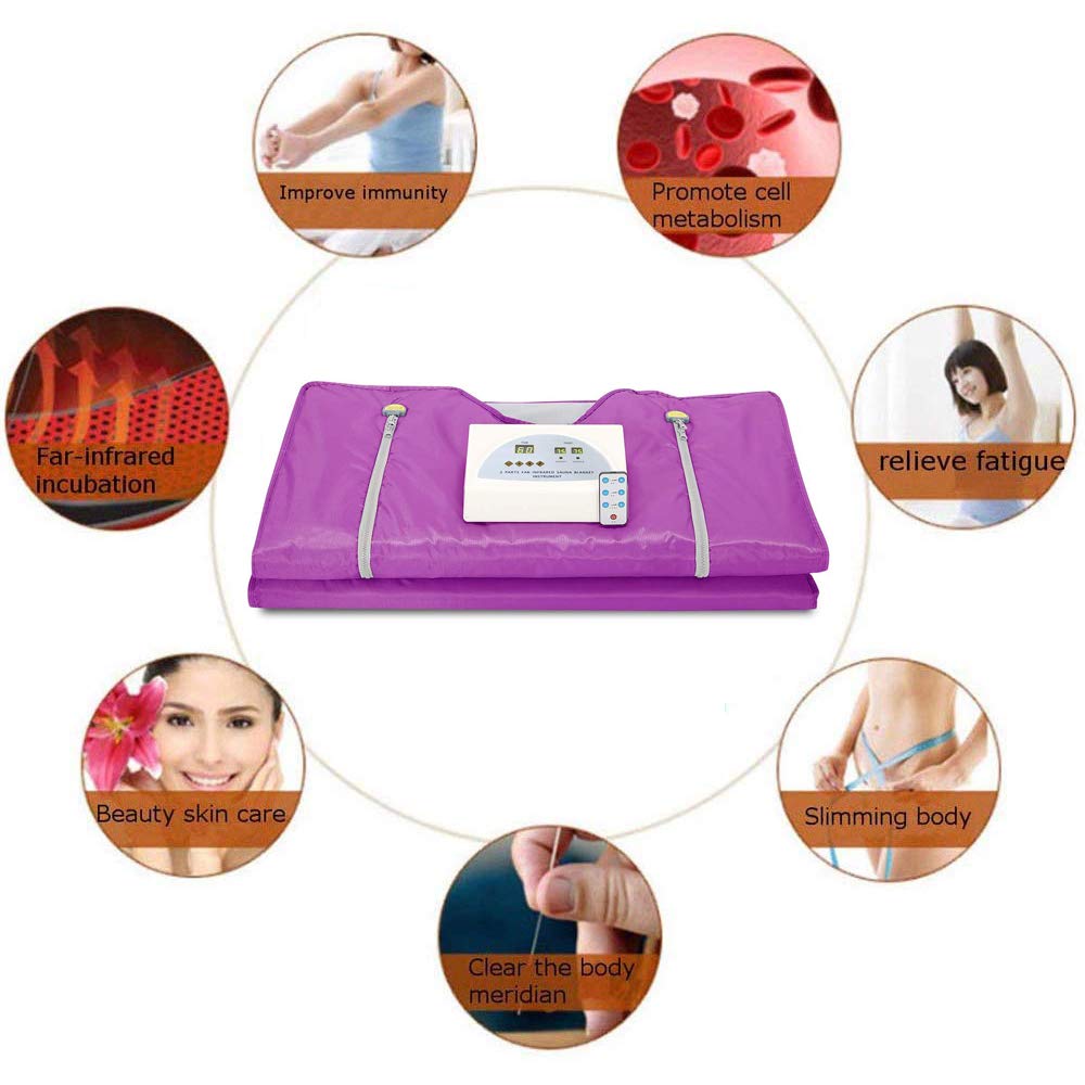 TOPQSC Sauna Blanket for Weight Loss, 2 Zone Digital FarInfrared (FIR