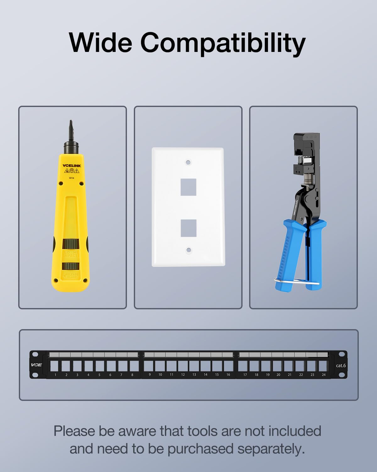 VCELINK RJ45 Cat6 Keystone Jacks with Dust Cover, Dust-Proof Keystone Jacks, Slim Profile 25-Pack, 90-Degree Punch Down Ethernet Modular Jacks, UTP Keystone Jack Adapter, Blue
