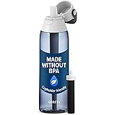 Brita Hard-Sided Plastic Premium Filtering Water Bottle, BPA-Free, Reusable, Replaces 300 Plastic Water Bottles, Filter Lasts 2 Months or 40 Gallons, Includes 1 Filter, Night Sky - 26 oz.