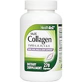 HealthA2Z® Multi Collagen Pills | 1735 mg | 270 Collagen Capsules | Types I, II, III, V & X | for Healthy Skin, Hair, Nails & Joint Support