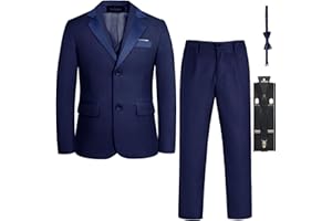 LOLANTA Boys Formal Suit Slim Fit Ring Bearer Outfit Kids Tuxedo Dress Clothes Dresswear for Wedding Graduation