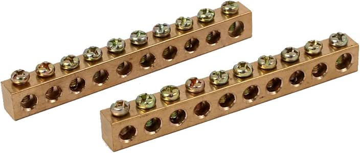 Aexit Barra de neutro de cobre para terminales de tornillo de gabinete