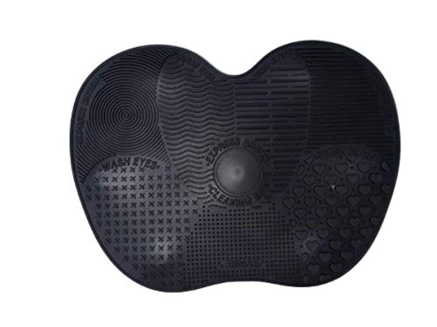 Onlineforu LTD Make up Brush Cleaning Pad – Large 22.2 × 17 cm Premium Silicone Brush Cleaner with Multiple Textured Patterns & Strong Suction Cups – Black