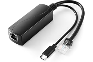 REVODATA 2.5G Type C PoE Splitter 5V/4A, 48V PoE to USB-C 5V/4A 20W Output, 2.5Gbps Ethernet Comply IEEE802.3af/at, Plug and 
