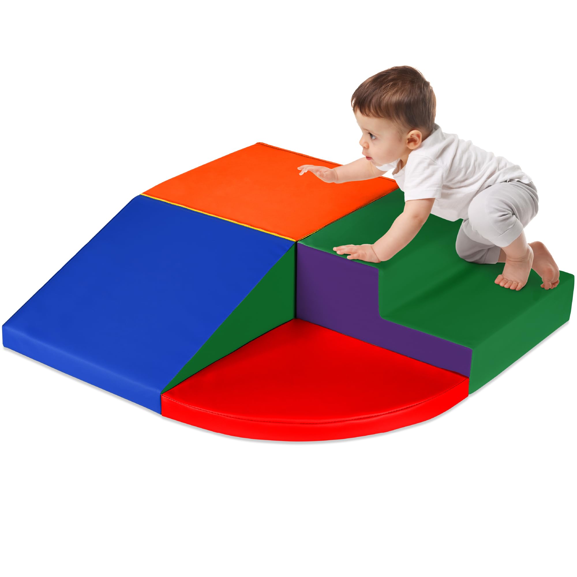 Best Choice Products 4-Piece Kids Climb & Crawl Soft Foam Block Activity Play Structures for Child Development, Color Coordination, Motor Skills - Multicolor Image