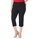 Rekucci Curvy Woman Plus Size Classic Pull-On Stretchy Straight Leg Capri